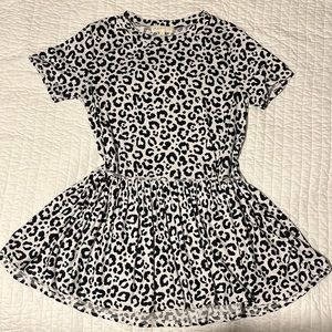 Boutique white leopard print babydoll top